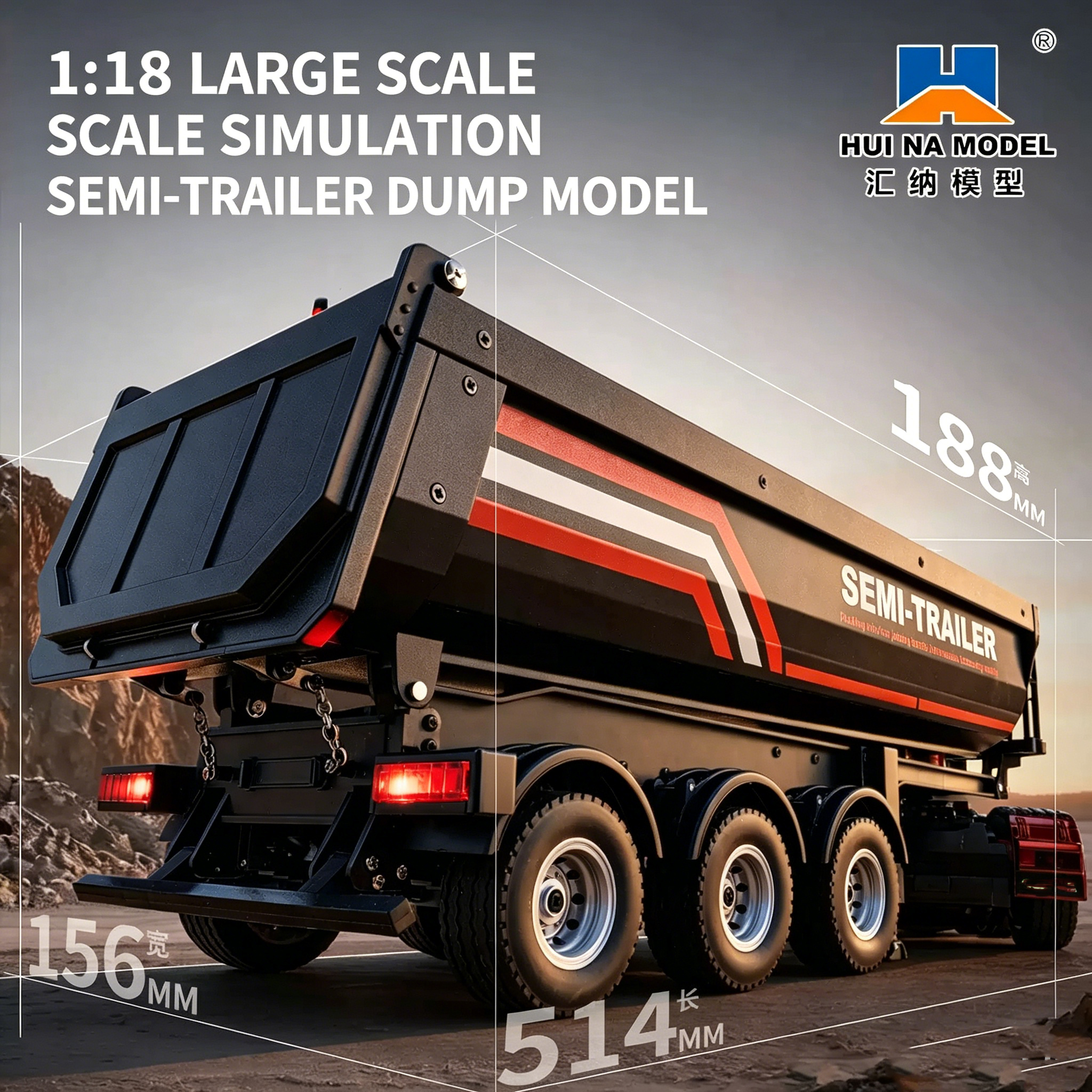 HUINA 1509 1/18 19CH Semi-trai - Hobby Rc Van ulasan dan harga