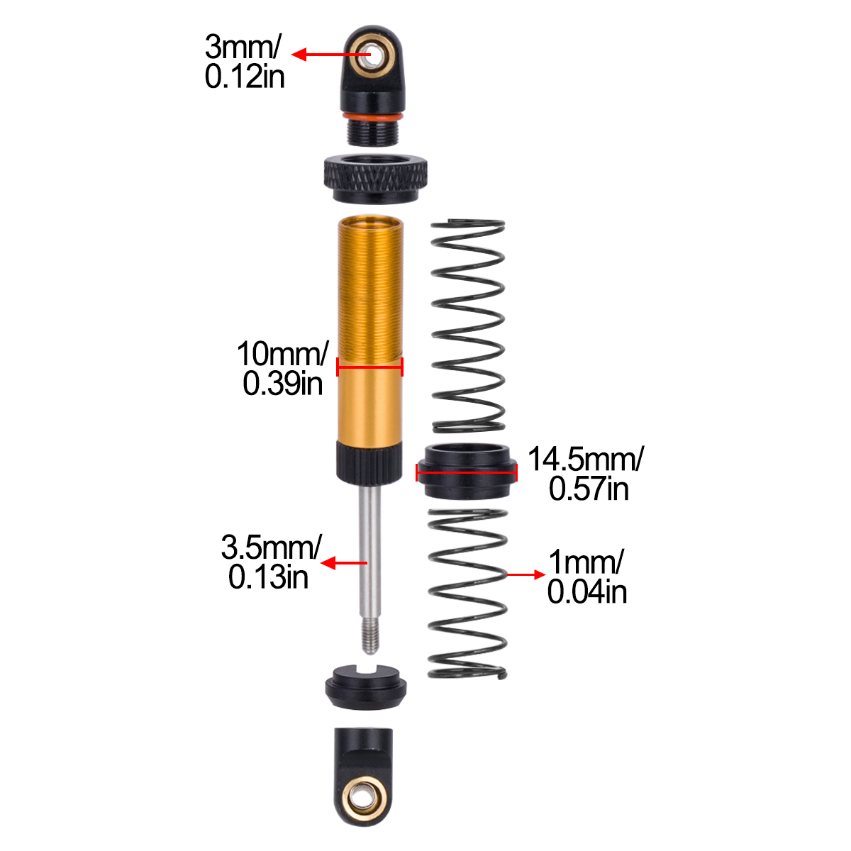 70mm-120mm Metal Shock Absorbe - Shock Absorber Rc ulasan dan harga