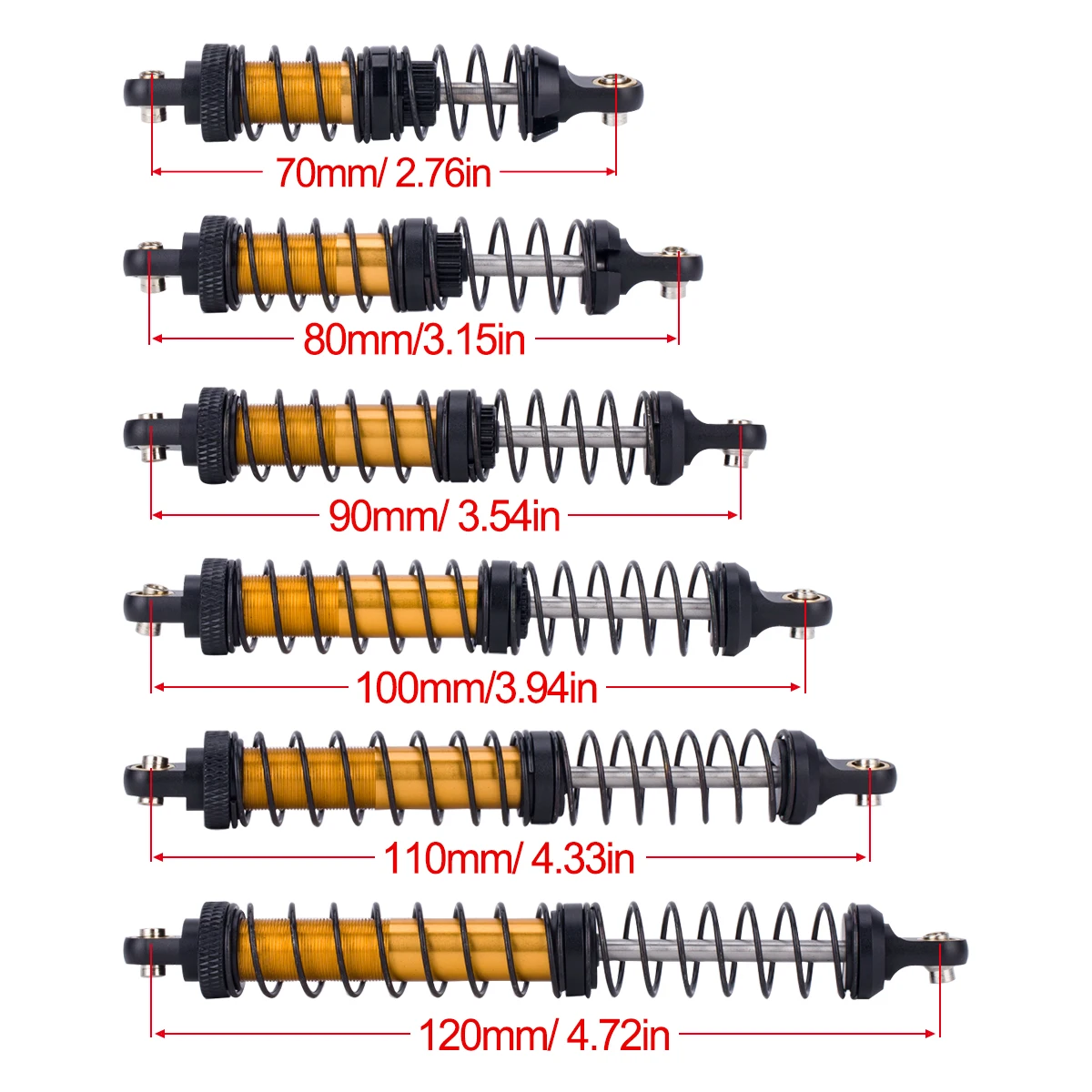 70mm-120mm Metal Shock Absorbe - Shock Absorber Rc ulasan dan harga