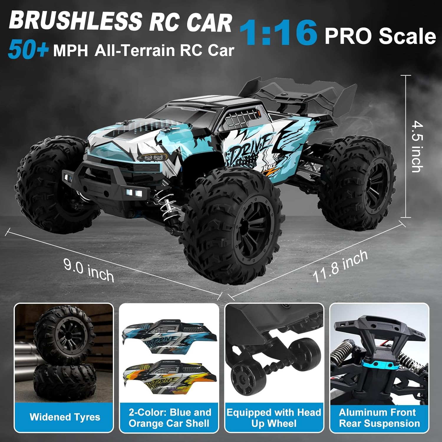Hobby Grade 1:16 Scale Brushle - Rc Hobby Grade Monster Truck ulasan dan harga